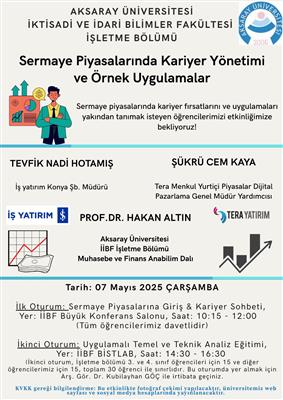 Sermaye Piyasalarında Kariyer Yönetimi ve Örnek Uygulamalar